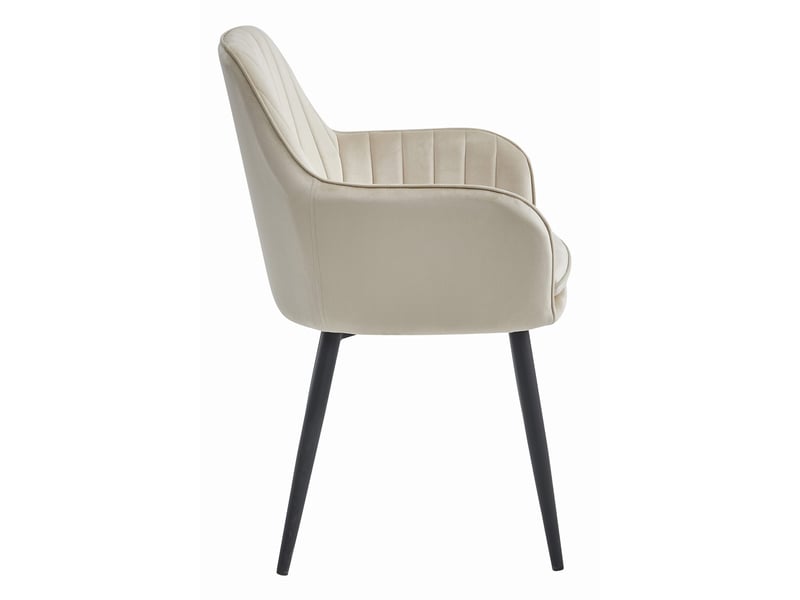 Family chaise lugo - velours beigepieds noirs x 2  - Conforama D