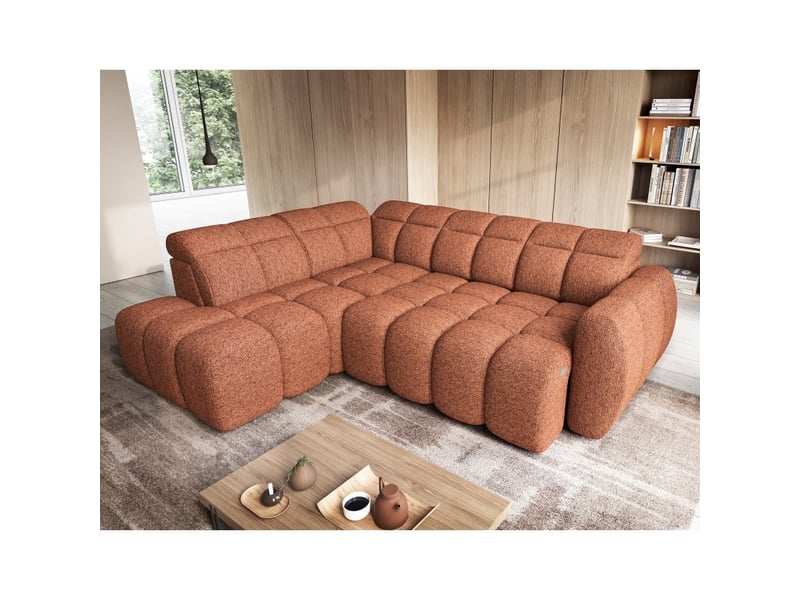  Canapé d'angle électrique ronda 4 places orange chiné – angle gauche  - Conforama B