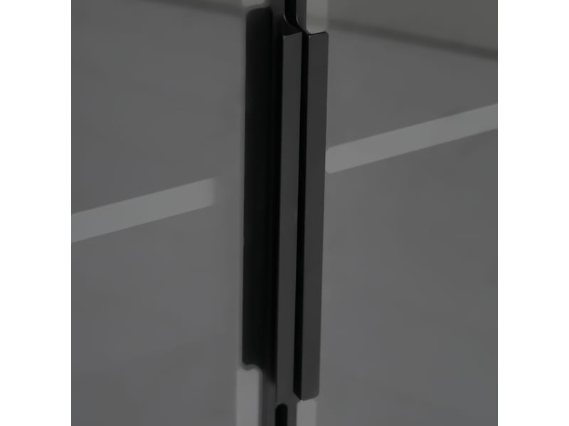  Vitrine buffet 110x35x160 cm avec led multicolore portes vitrées rangements coulissants mdf noir BUYDEEMEUS - Conforama E