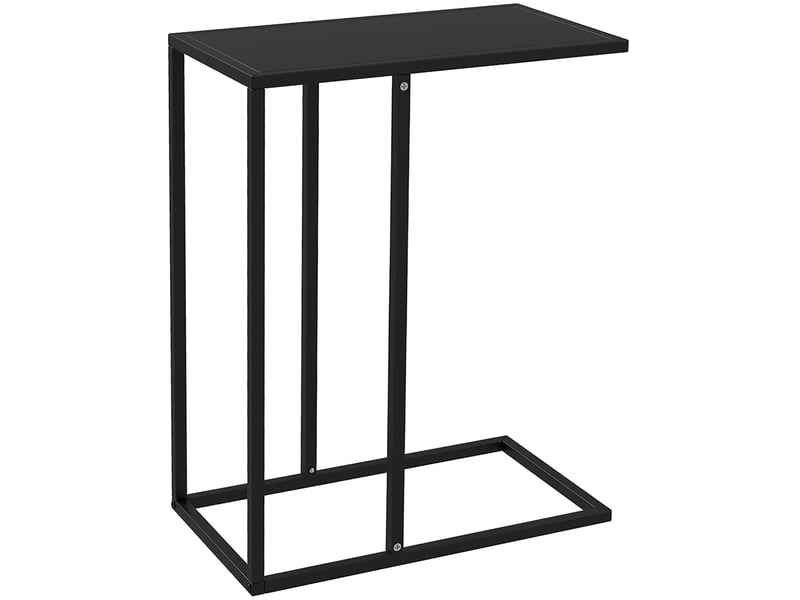  Table basse en c avec plateau ouvert et structure en acier, style minimaliste, pour salon et chambre, noir  - Conforama A