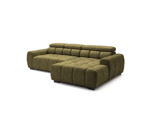 Canapé d'angle aldo avec fonction couchage, côté droit, tissu salvador wr, vert (10)