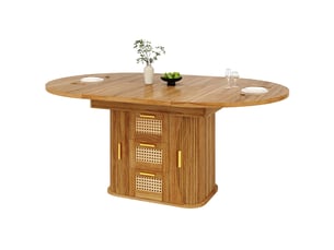 118–158 noir table à manger extensible avec rangement, design moderne, structure fonctionnelle pour cuisine et salle à manger