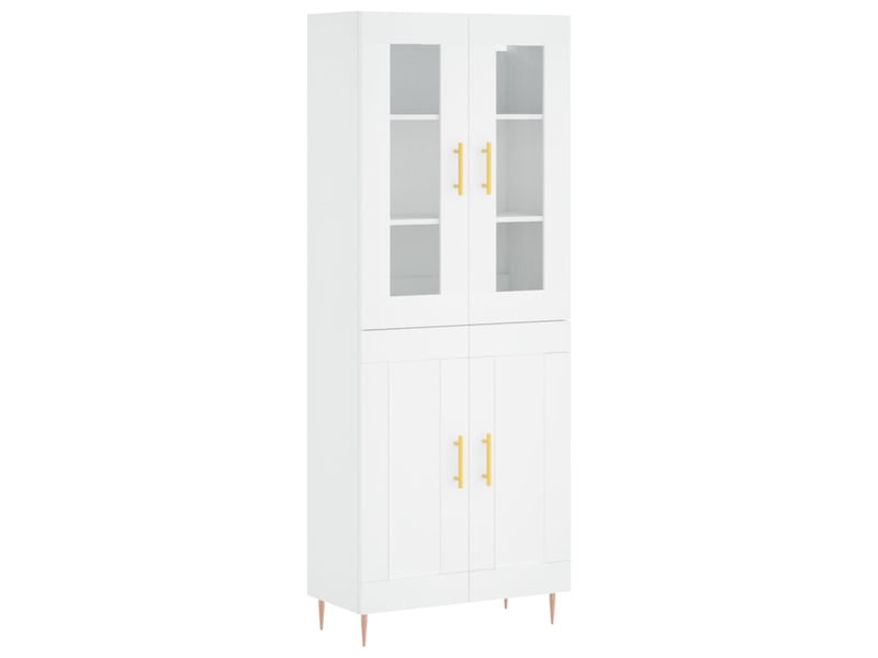  Buffet haut - bahut - meuble de rangement blanc 69,5x34x180 cm bois d'ingénierie  - Conforama A