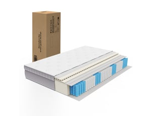 Matelas 90x200 cm <strong>COVREO </strong> <strong></strong> Ressorts ensachés + mousse soutien Ferme épaisseur 25 cm
