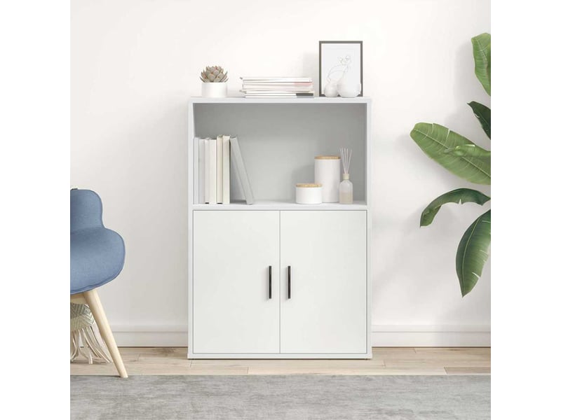  Bibliothèque, armoire à livres blanc 60x24x85 cm bois d'ingénierie  - Conforama C
