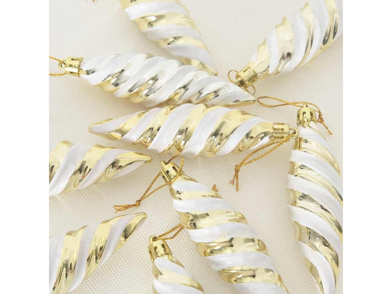  Boule en forme de spirale de noël 40 pcs doré 3 x 11 cm  - Conforama E