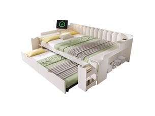 Lit gigogne 140x200 cm HAVRYA   coloris blanc