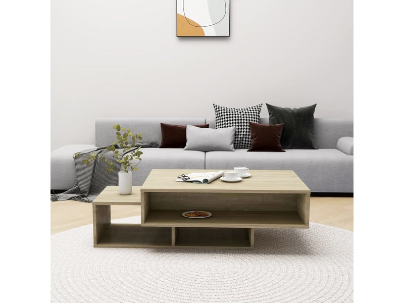  Table basse rectangulaire | table de salon chêne sonoma 105x55x32 cm bois d’ingénierie  - Conforama C