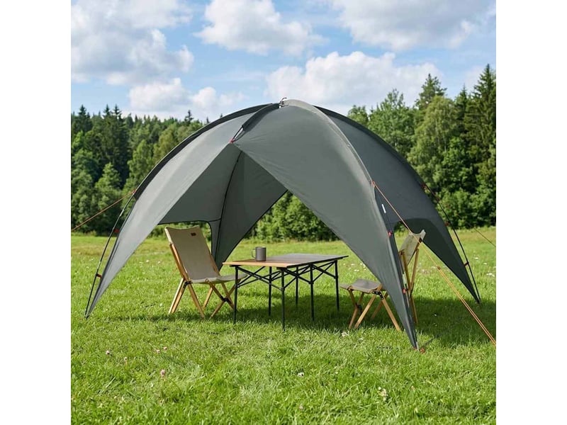  Tente de camping avec un abri imperméable 4 personne vert armée shl23889  - Conforama C