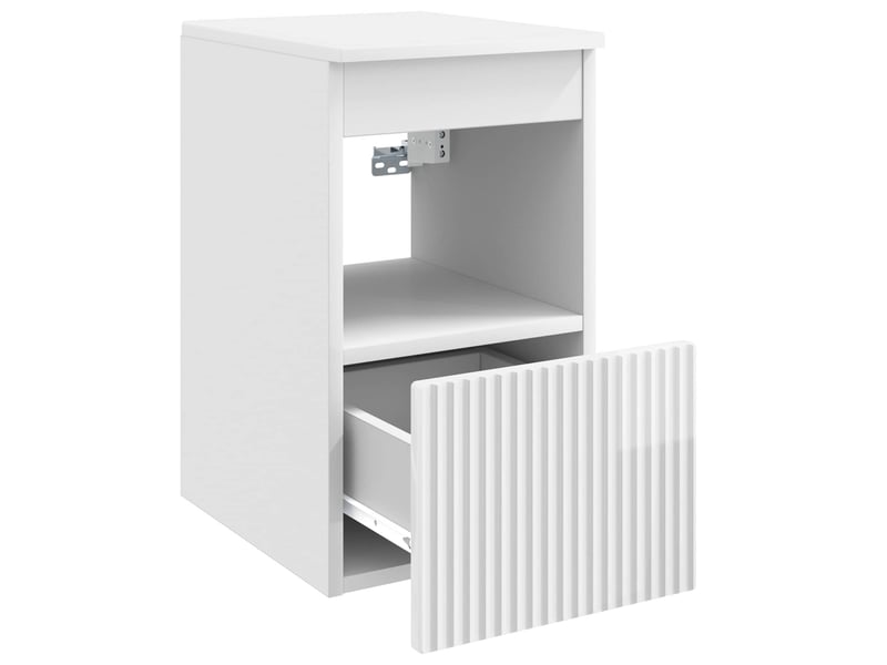  Armoire de salle de bain, meuble de rangement blanc brillant 30x44.5x50 cm  - Conforama E