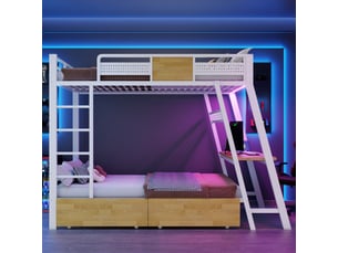 Lit superposé 90x200 cm <strong>DZMDIP</strong> <strong></strong> coloris blanc