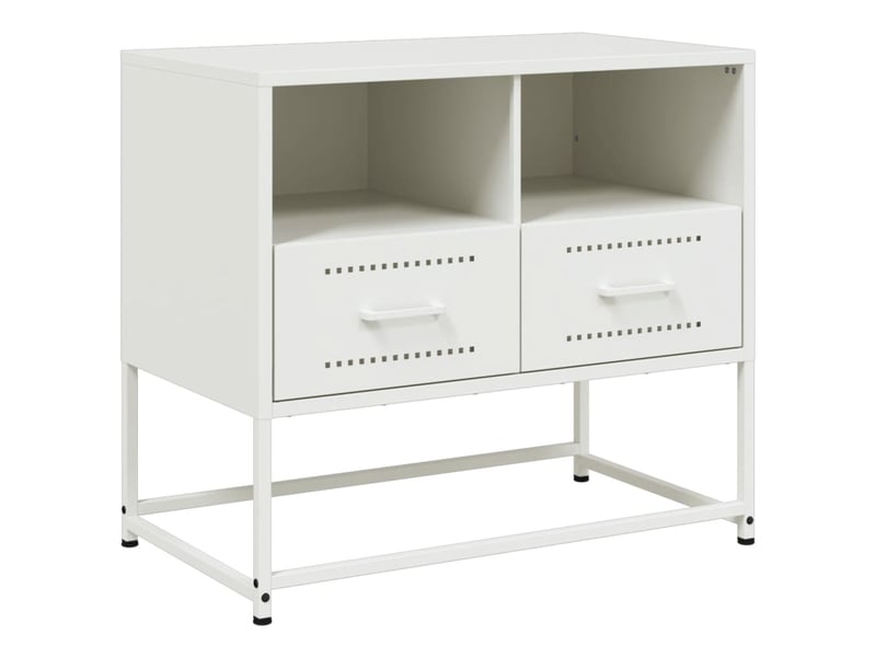  Meuble tv - banc tv - meuble de rangement blanc 68x39x60,5 cm acier  - Conforama A