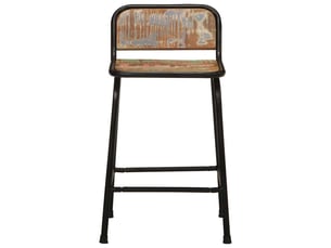 Lot de 2 tabouret de bar, chaise de bar 46x35,5x70cm bois massif récupération