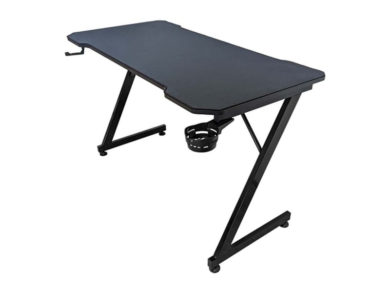 Subsonic - bureau gaming ergonomique finition carbone, bureau gamer avec tapis de souris intégral pour pc gaming SA5706 - Conforama B