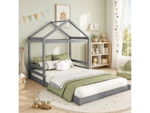 Lit cabane 140x200 cm <strong>MODENUIT </strong>  <strong></strong> coloris gris
