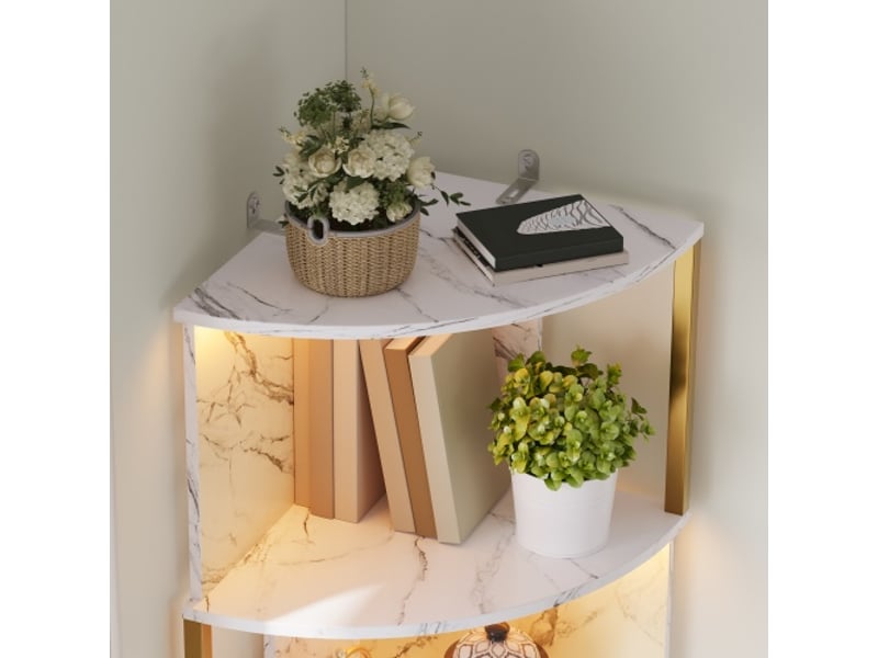Buffet d’angle led avec prises – armoire 2 portes 38×38×180 cm – rangement cuisine-salle-à-manger-salon - Conforama D