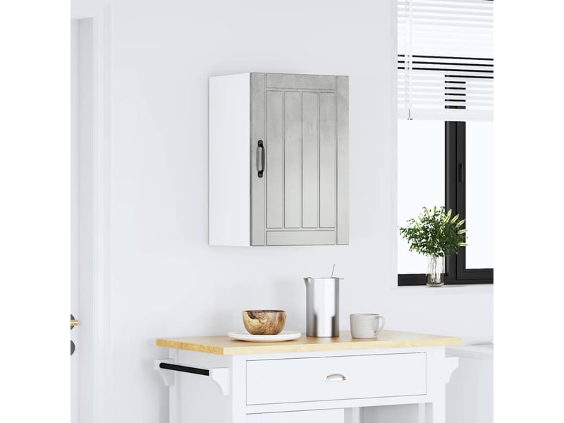  Meuble de rangement, armoire murale de cuisine lucca gris béton bois ingénierie shl9972  - Conforama B