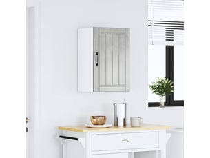 Meuble de rangement, armoire murale de cuisine lucca gris béton bois ingénierie shl9972