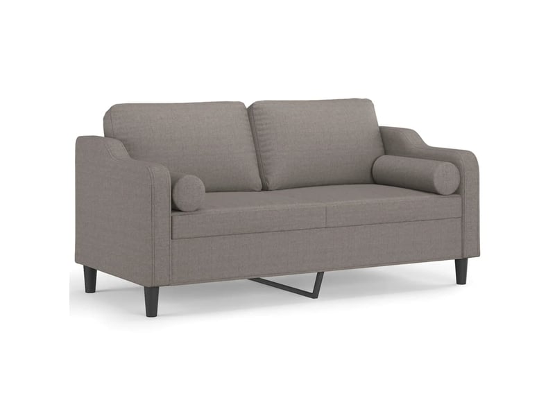  Canapé droit, sofa, canapé 2 places avec oreillers décoratifs taupe 140 cm tissu cf19994  - Conforama A