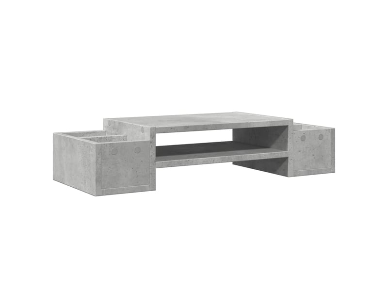  Support de moniteur table meuble bureau avec rangement bois d'ingénierie gris 02_0044926  - Conforama D