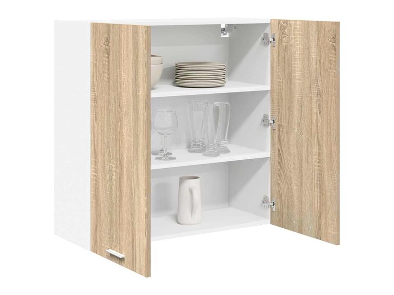  Meuble de rangement cuisine, armoire suspendue chêne sonoma 80x31x80cm shl3538  - Conforama C