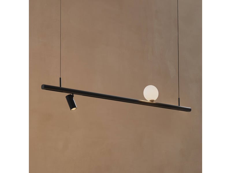 Suspension noire design système magnétique spot et boule led 10w - lyne Lyne - Conforama B