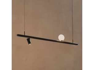 Suspension noire design système magnétique spot et boule led 10w - lyne
