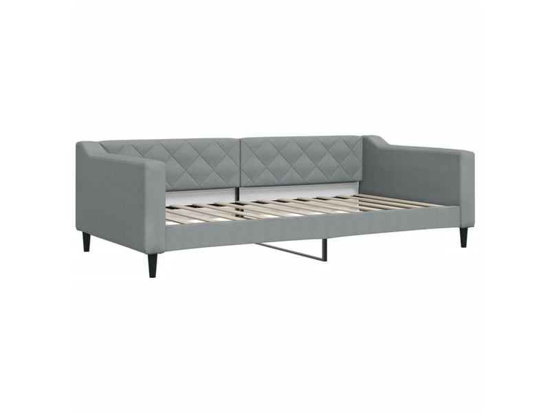  Lit simple- lit adulte -  lit de jour avec gigogne sans matelas gris clair 100x200 cm  - Conforama C