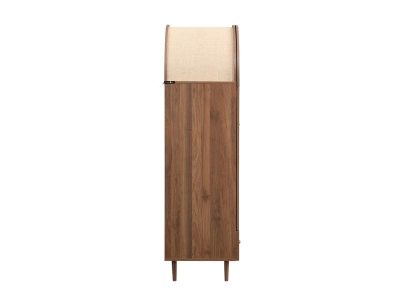 Armoire avec tiroir, portes en tissu et penderie pour chambre en mdf 79×50×175 cm noyer - Conforama D
