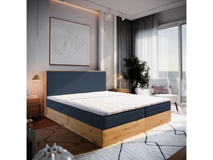 Lit avec rangement 140x200 cm <strong>MASSENO</strong> <strong></strong> coloris bleu