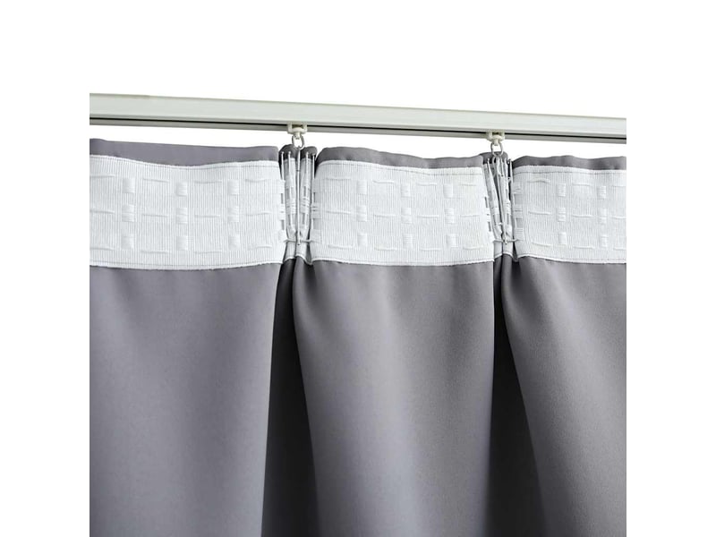  Lot de 2 rideaux occultants, rideaux black-out avec crochets gris 140x245 cm cf44880  - Conforama D