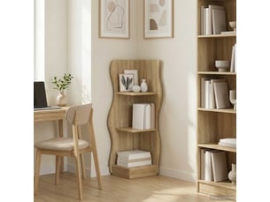 Étagère d'angle, armoire de rangement chêne sonoma 34 x 33 x 102 cm bois d'ingénierie cf41372