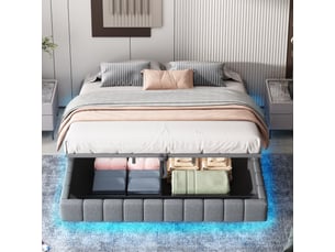 Lit coffre 180x200 cm   Gris coloris gris