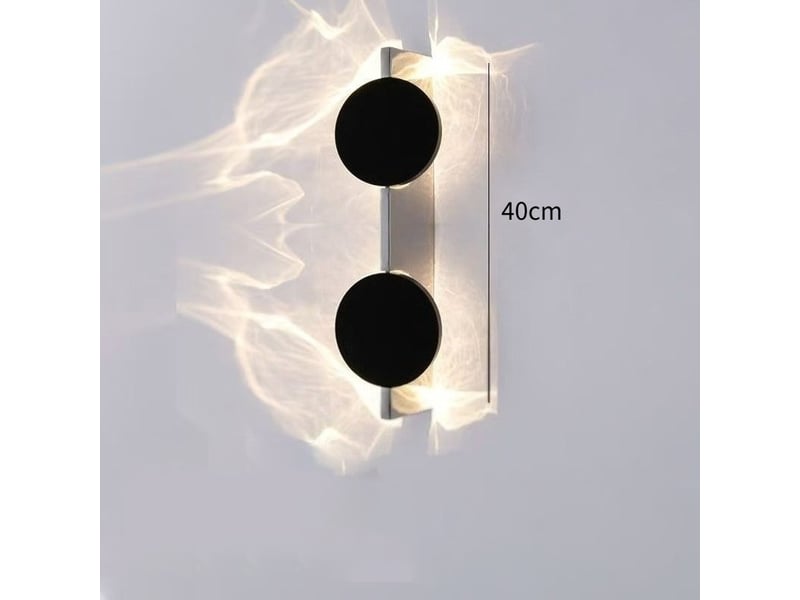  Pplique murale rotative en acier inoxydable – jeu d'ombre et lumière, pour salon, chambre et ambiance-modèle 4 - 40 cm  - Conforama B