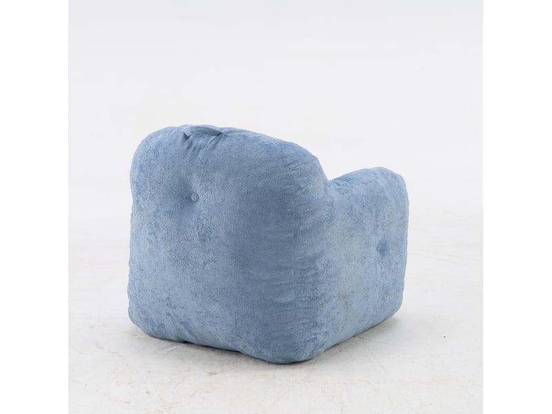  Fauteuil poire 95x95x79 cm avec accoudoirs et rembourrage en mousse bleu  - Conforama D