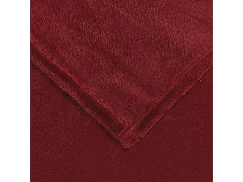Plaid canapé bordeaux 130x150 cm 0.51 kg polaire - Conforama E