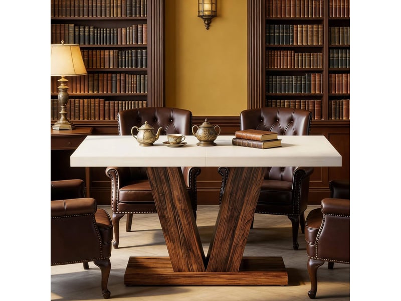 Table de salle à manger rectangulaire fixe pour 6 personnes en bois bicolore style rustique pour cuisine et salon - Conforama D