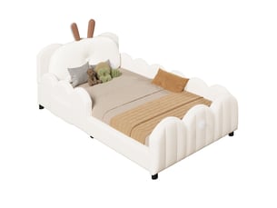 Lit simple 90x200 cm HAVRYA coloris beige