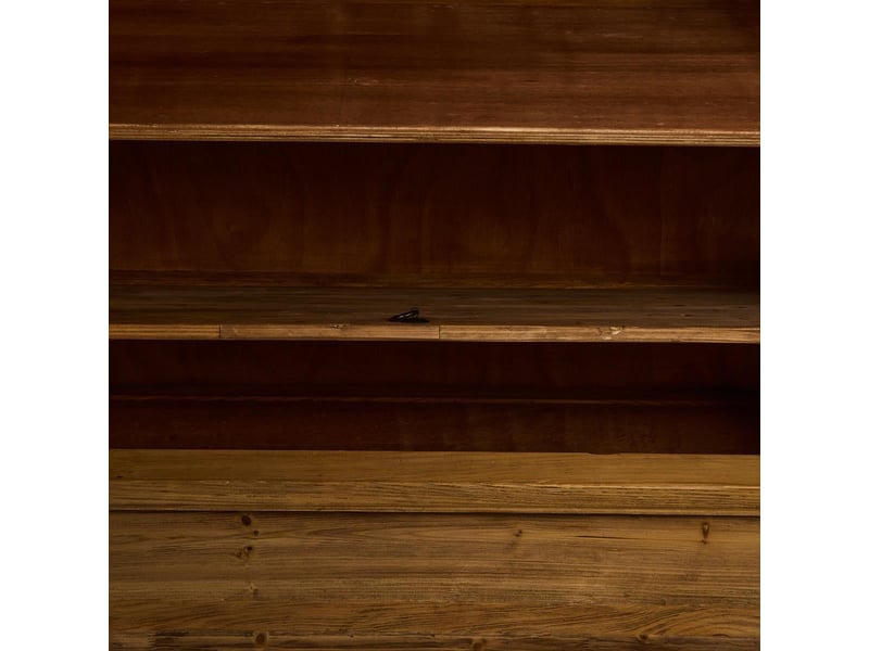 Armoire 2 portes ethnique en bois massif avec finitions orientales ningbo - bois neutre  - Conforama E
