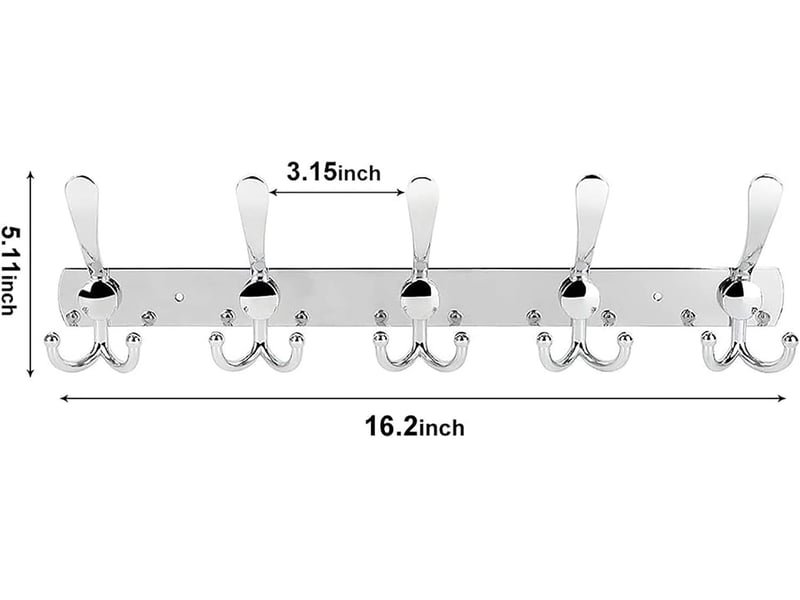 Paquet de 2) porte-manteau, chapeau en acier inoxydable crochet à vêtements arrière en alliage d'aluminium fixé au mur pour salle de bain, gris - nw002264 NW002264 - Conforama E