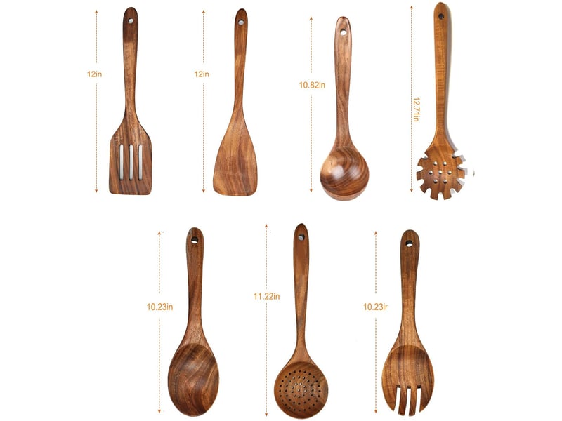  Set d'ustensiles de cuisine 7 pièces en bois marron chicfurn  - Conforama C