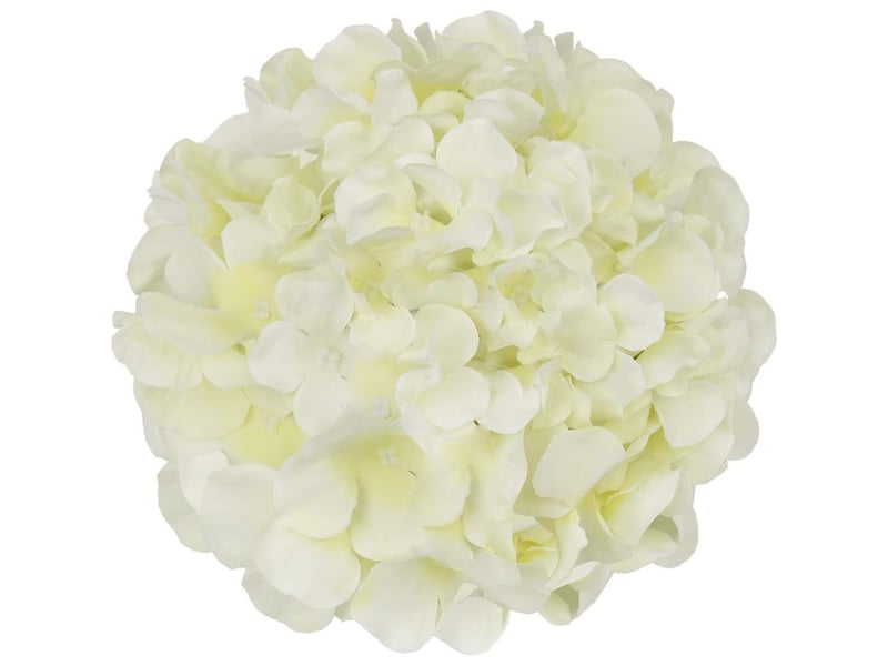  Têtes d'hortensias en soie, fleurs artificielles avec tiges, pour décoration de maison et de mariage, lot de 10 (ivoire)-aquaforge  - Conforama B