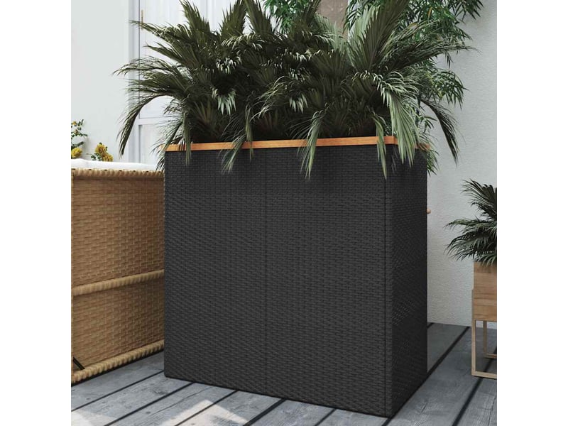  Jardinière - bac à fleurs noir 80x40x80 cm résine tressée  - Conforama B