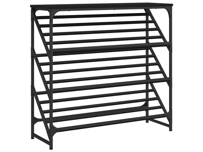  Meuble à chaussures, étagère à chaussures noir 90x30x85 cm bois d'ingénierie  - Conforama A