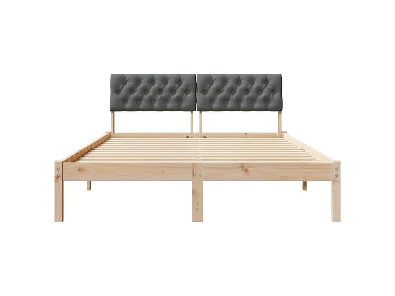  Lit double- lit adulte -  cadre de lit avec tête de lit marron et gris foncé 160 x 200 cm  - Conforama D