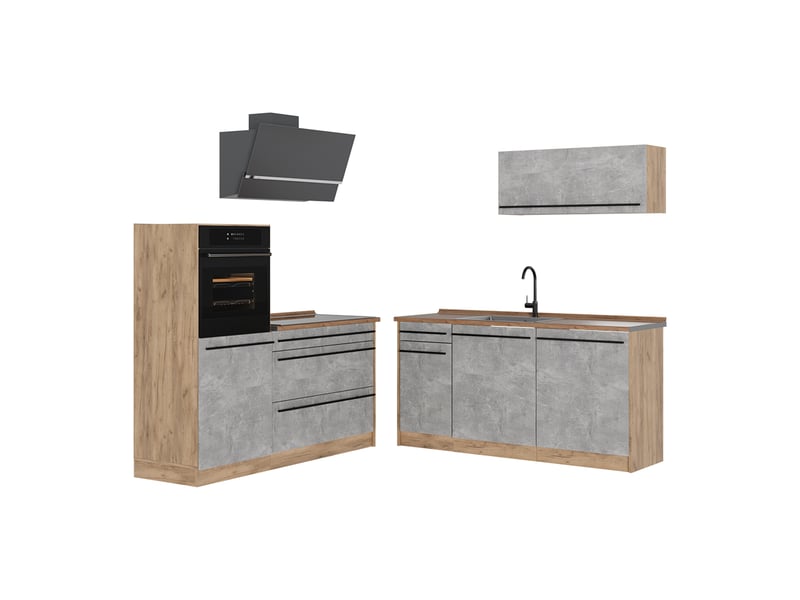  Vicco cuisine, bétonchêne doré, 160cm sans plan de travail  - Conforama A