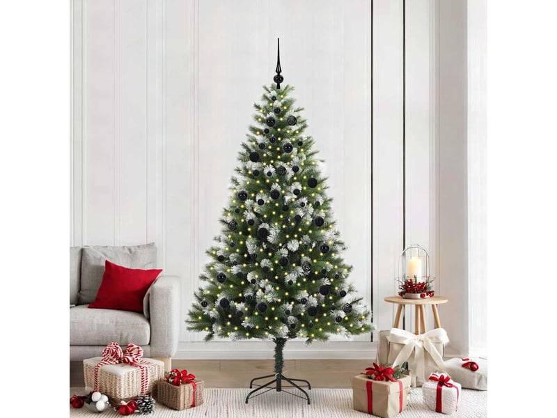  Sapin de noël, arbre de noël artificiel avec neige artificielle 300 led shl5454  - Conforama B