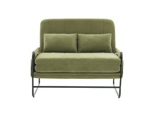 Canapé droit convertible <strong>MODENVIE</strong> <strong></strong> 2 places Tissu vert