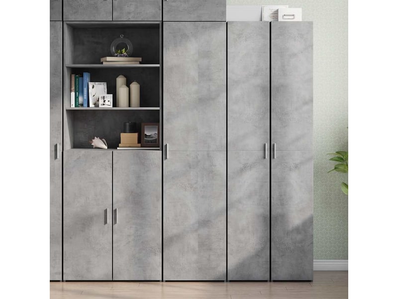  Buffet haut - bahut - meuble de rangement gris béton 45x42,5x185 cm bois d'ingénierie  - Conforama B