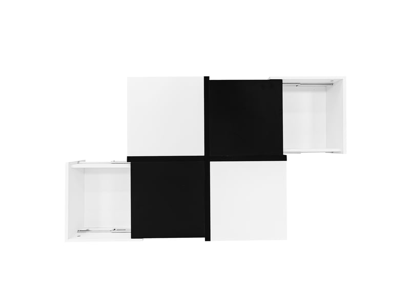 Table basse carrée noir et blanc 70x70 cm, table de salon avec 2 tiroirs, design moderne bicolore  - Conforama D